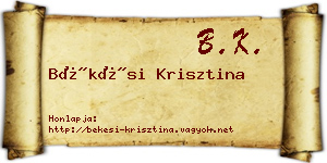 Békési Krisztina névjegykártya