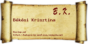 Békési Krisztina névjegykártya